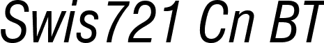 Swis721 Cn BT font - swiss 721 condensed italic bt.ttf