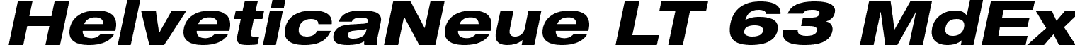 HelveticaNeue LT 63 MdEx font - Helvetica LT 83 Heavy Extended Oblique.ttf