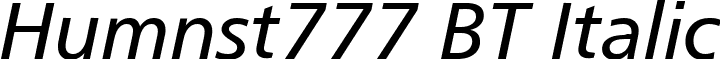 Humnst777 BT Italic font - Humanist 777 Italic BT.ttf