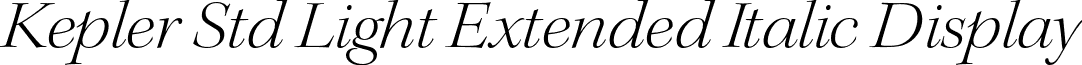 Kepler Std Light Extended Italic Display font - KeplerStd-LightExtItDisp.otf