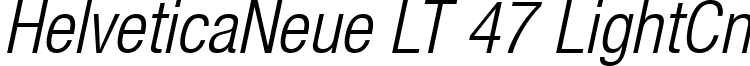 HelveticaNeue LT 47 LightCn font - Helvetica LT 47 Light Condensed Oblique.ttf