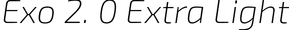 Exo 2. 0 Extra Light font - Exo2.0-ExtraLightItalic.otf