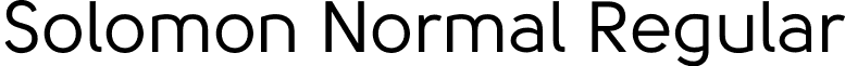 Solomon Normal Regular font - Solomon Normal.otf