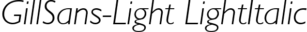 GillSans-Light LightItalic font - GillSans-Light Italic.ttf