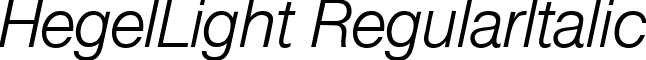 HegelLight RegularItalic font - HegelLight-RegularItalic.ttf