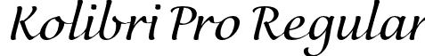 Kolibri Pro Regular font - KolibriPro-Regular.otf