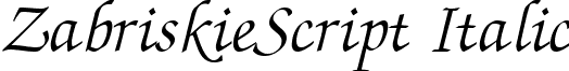 ZabriskieScript Italic font - ZabriskieScript-Italic.ttf