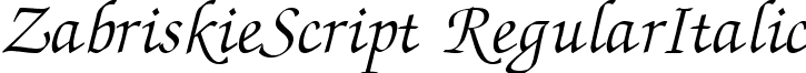 ZabriskieScript RegularItalic font - ZabriskieScript-RegularItalic.ttf