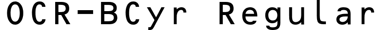 OCR-BCyr Regular font - OCR-BCyr.otf