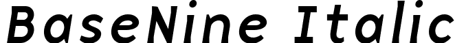 BaseNine Italic font - basenine italic.ttf