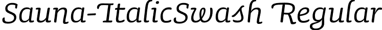 Sauna-ItalicSwash Regular font - Sauna-ItalicSwash.otf