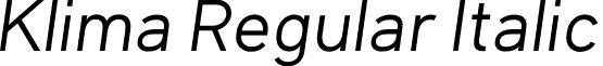 Klima Regular Italic font - klima-regular-italic.otf