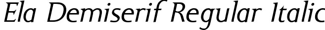 Ela Demiserif Regular Italic font - Ela Demiserif Regular Italic PDF.ttf