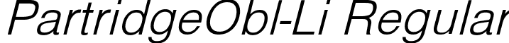 PartridgeObl-Li Regular font - partrol.ttf