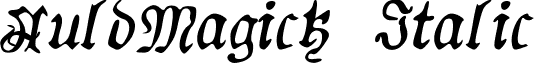 AuldMagick Italic font - AuldMagick Italic.ttf