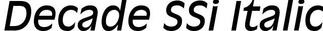 Decade SSi Italic font - Decade SSi Italic.ttf