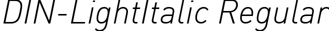 DIN-LightItalic Regular font - DIN-LightItalic.ttf