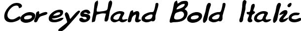 CoreysHand Bold Italic font - CoreysHand Bold Italic.ttf