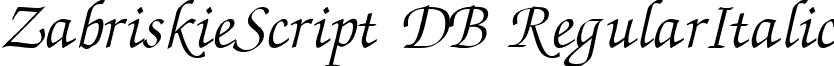 ZabriskieScript DB RegularItalic font - ZabriskieScript-RegularItalic DB.ttf