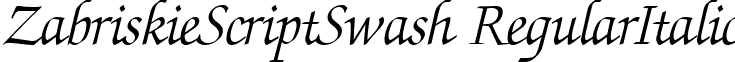 ZabriskieScriptSwash RegularItalic font - ZabriskieScriptSwash-RegularItalic.ttf