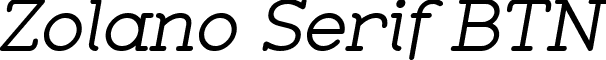 Zolano Serif BTN font - Zolano Serif BTN Oblique.ttf