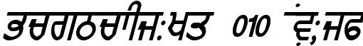 GurmukhiLys 010 Italic font - Mfpun012.TTF