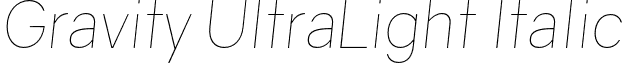 Gravity UltraLight Italic font - Gravity-UltraLightItalic.otf