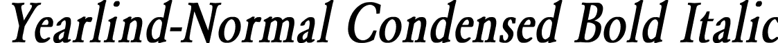 Yearlind-Normal Condensed Bold Italic font - Yearlind-Normal_Condensed_Bold_Italic.ttf