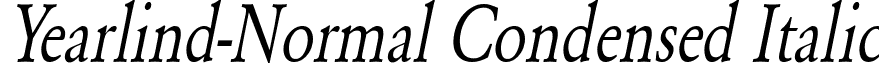 Yearlind-Normal Condensed Italic font - Yearlind-Normal_Condensed_Italic.ttf