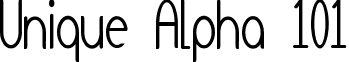 Unique Alpha 101 font - Unique Alpha 101.ttf