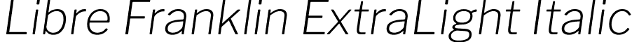 Libre Franklin ExtraLight Italic font - LibreFranklin-ExtraLightItalic.ttf