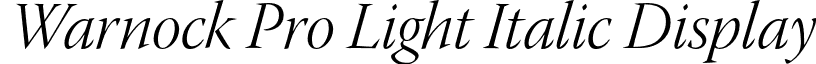 Warnock Pro Light Italic Display font - WarnockPro-LightItDisp.otf