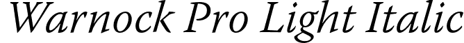Warnock Pro Light Italic font - WarnockPro-LightIt.otf