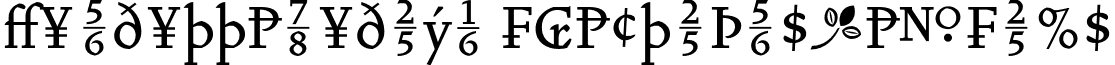 VendettaMedium FractionsTabFigs font - VendettaMediumFractionsTabFigs.otf