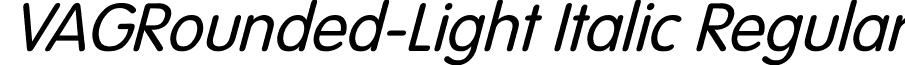 VAGRounded-Light Italic Regular font - VAGRounded-Light_Italic.ttf