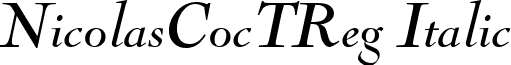 NicolasCocTReg Italic font - nicolascoctreg italic.ttf