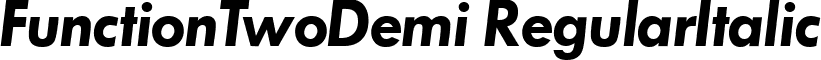 FunctionTwoDemi RegularItalic font - functiontwodemi-regularitalic.ttf