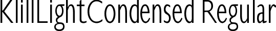 KlillLightCondensed Regular font - KlillLightCondensed.ttf