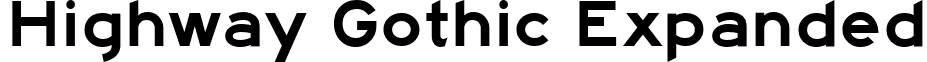 Highway Gothic Expanded font - TRAFFIC5.TTF