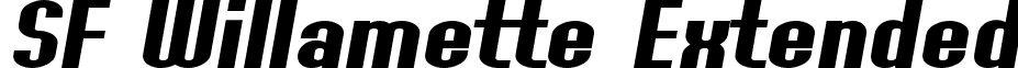 SF Willamette Extended font - SF Willamette Extended Bold Italic.ttf