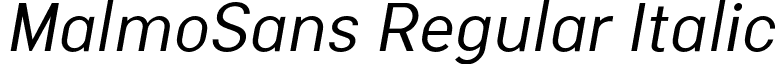 MalmoSans Regular Italic font - MalmoSans-RegularOblique.otf