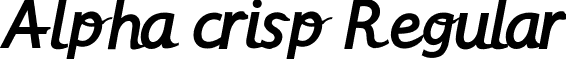 Alpha crisp Regular font - Alphacrisp.ttf