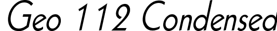 Geo 112 Condensed font - Geo 112 Condensed Italic.ttf