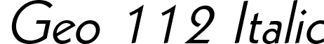 Geo 112 Italic font - Geo 112 Italic.ttf