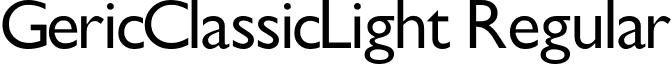 GericClassicLight Regular font - GericClassicLight.ttf