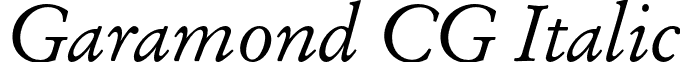 Garamond CG Italic font - Garamond CG Italic.otf