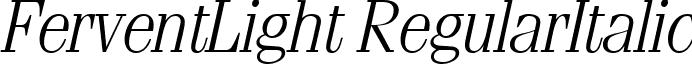 FerventLight RegularItalic font - FerventLight-RegularItalic.ttf
