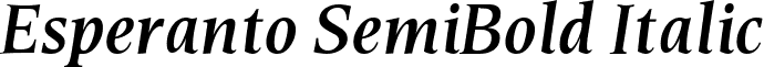 Esperanto SemiBold Italic font - Esperanto SemiBold Italic.ttf