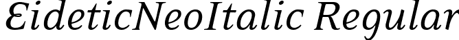 EideticNeoItalic Regular font - EideticNeoItalic.ttf