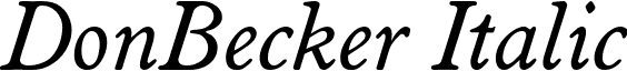 DonBecker Italic font - DonBecker Italic.ttf